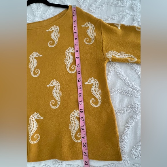 Anthropologie Maeve Seahorse Women's Yellow Women's Sweater Size Small - Picture 12 of 16